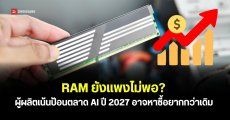 AI ทำ RAM แพงขึ้น! ผู้ผลิตรายใหญ่เน้นผลิตชิปเพื่อ AI คาดปี 2027 หาซื้อได้ยากกว่าเดิม